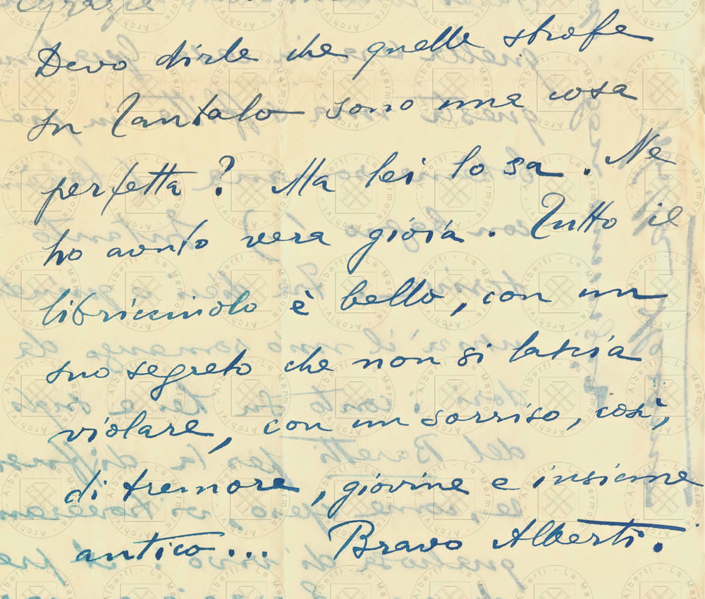 Su Oreste, da una lettera di Sibilla Aleramo ad Alberti, 1927